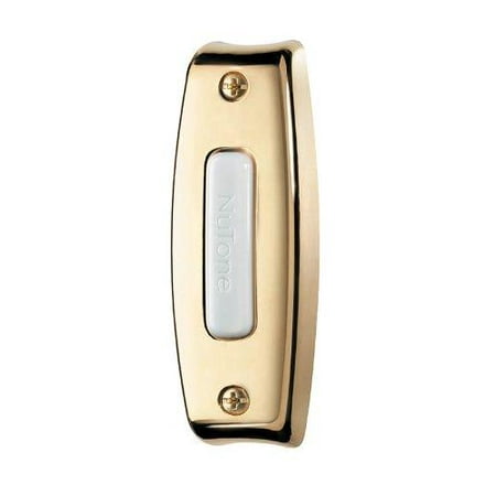 - NuTone PB7LPB Wired One-Lighted Door Chime Push Button, Polished Brass