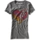 thumbnail image 1 of Camiseta gráfica con cuello redondo Aeropostale para mujer, gris, extra pequeña, 1 of 1