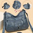 thumbnail image 1 of LHSHID Vintage chic rivet accent soft PU leather crossbody shoulder bag-spacious multi-zipper messenger bag with adjustable strap, perfect for women on-the-go-stylish, durable, and easy to clean, 1 of 1