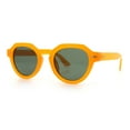 thumbnail image 5 of Mens Square Round Vintage Horn Rim Hipster Sunglasses Orange - Green, 5 of 8