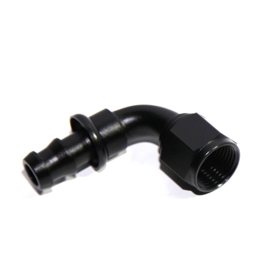 BLACK AN8 8AN AN-8 90 Degree Push On/ Push Lock Hose End Fitting Adapter BLACK AN8 8AN AN-8 90 Degree Push On/ Push Lock Hose End Fitting Adapter