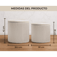 thumbnail image 2 of Set De 2 Taburetes Otomano Redondo Terciopelo Plisado, 2 of 8