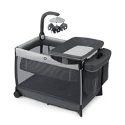 Chicco Lullaby Zip All-in-One Playard with Toy Bar and Zip-and-Go Organizer - Driftwood (Grey), New