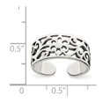 thumbnail image 3 of Auriga Fine Jewelry 925 Sterling Silver Antiqued Floral Toe Ring for Women, 3 of 6