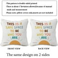 thumbnail image 3 of Inspirational Quotes Throw Pillow Cover, This is a Safe Space, Sofa Home Bed Decor Mental Health Couch Case, 18 x 18 Inches Pillowcase for Psychology Counseling Therapy Office Bedroom Living Room -03, 3 of 5