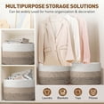 thumbnail image 7 of Large Blanket Basket, 22"x12"x17"(75L) Rectangle Woven Baskets for Storage, Cotton Rope Basket for Living Room, Toy Basket with Handle, Basket for Organizing(Gradient Brown), 7 of 7