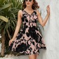 thumbnail image 3 of Black Rose Dress Fashion Beach Long Dresses Female Party Printed Sundress, 3 of 7