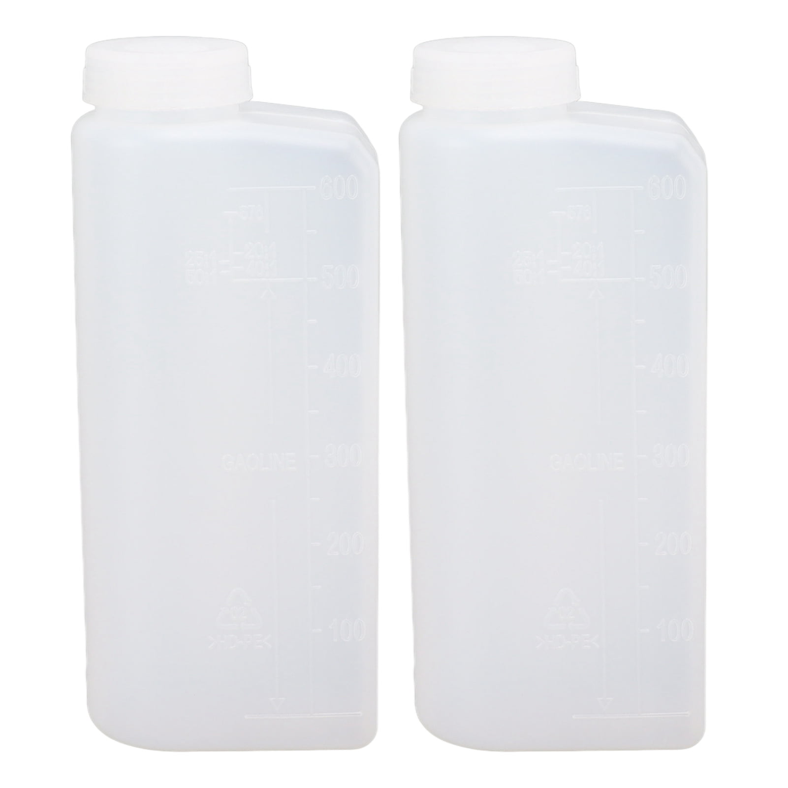 2PCS 600ML 2 Stroke Oil Petrol Fuel Mix Bottle Professional Oil Mixing Bottle Container for Chainsaw Ironing Machine