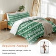 thumbnail image 7 of Christmas Bedding Duvet Cover Set Full Size 4 Pieces Green Simple Elk Snowflake Winter Cartoon Texture Bedding Set with Zipper Closure, 1 Comforter Cover 86x86 Inches 1 Flat Sheet & 2 Pillow Cases, 7 of 7