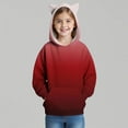 thumbnail image 5 of MKOSPLRT Oversized Hoodies for Kids Girls Boys 3-14Y Ear Hooded Gradient Sweatshirts Long Sleeve Casual Loose Pullover with Pocket, 5 of 7
