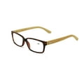 thumbnail image 1 of Vision World Genuine Bamboo Rectangular Reading Glasses Men Women Readers (Tortoise, 2 x), 1 of 4
