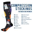 thumbnail image 2 of FORMRS Womens Knee High Socks Casual Long Thick Travel Daily Wear, 1 Pair, Halloween Colorful Ghosts, 2 of 6