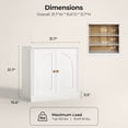 thumbnail image 3 of BEDEEP Storage Cabinet with Doors & Shelves, Modular Fluted Accent Arched Cabinet, Small Sideboard Buffet Coffee Bar Kitchen Pantry Cabinet, Media Console Credenza for Living Room, Bedroom, White, 3 of 12