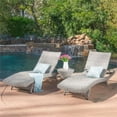 thumbnail image 5 of Noble House Crete 3 Piece Outdoor Wicker Chaise Lounge Set in Gray, 5 of 13