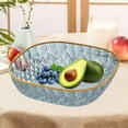 thumbnail image 6 of Dualoai Fruit Plate Aesthetic Decorative Bowl Food Dish for Christmas Birthday Party Blue, 6 of 9