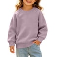 thumbnail image 2 of fatyb Toddler Baby Crewneck Sweatshirt Boys Girls Long Sleeve Cotton Pullover Kids Casual Plain Tops, 2 of 5