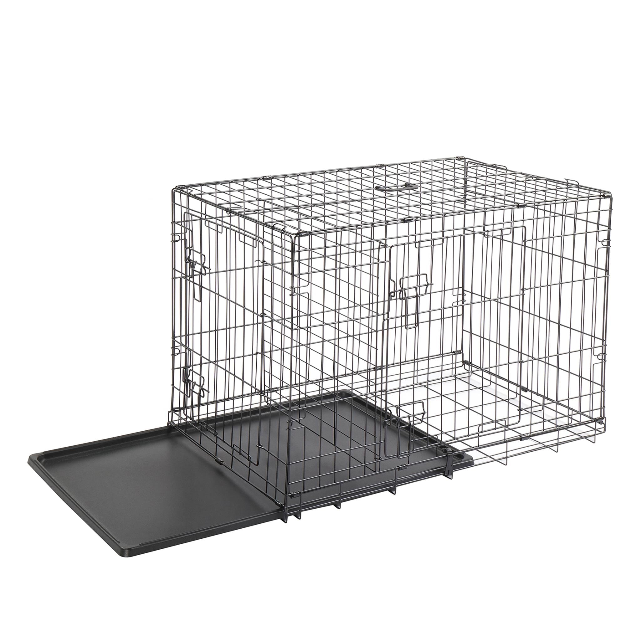 Pefilos 36" Dog Crate for Medium Pet Kennel Cat Folding Steel Animal Playpen Wire Metal, Black Pefilos 36" Dog Crate for Medium Pet Kennel Cat Folding Steel Animal Playpen Wire Metal, Black