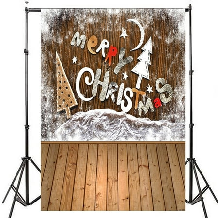 Image of LELINTA 7 x 5 FT Christmas Tree Photography Backdrop with Gift Deer Fireplace and Stars Vinyl Christmas Photography Backdrop Warm Home Party Decoration Studio Background 20+ Colors