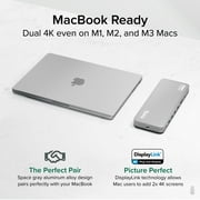 Plugable USB C Laptop Docking Station, Dual Monitor 4K 60Hz for Apple Mac M1/M2/M3, 2x HDMI or 2x DisplayPort