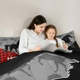 thumbnail image 5 of Manfei Farm Horse Full Size Comforter Sets 3-Piece, Black Red Plaid Bedding Comforter Set, Animal Theme Bedding Sets, Microfiber Bedroom Decor, 5 of 8