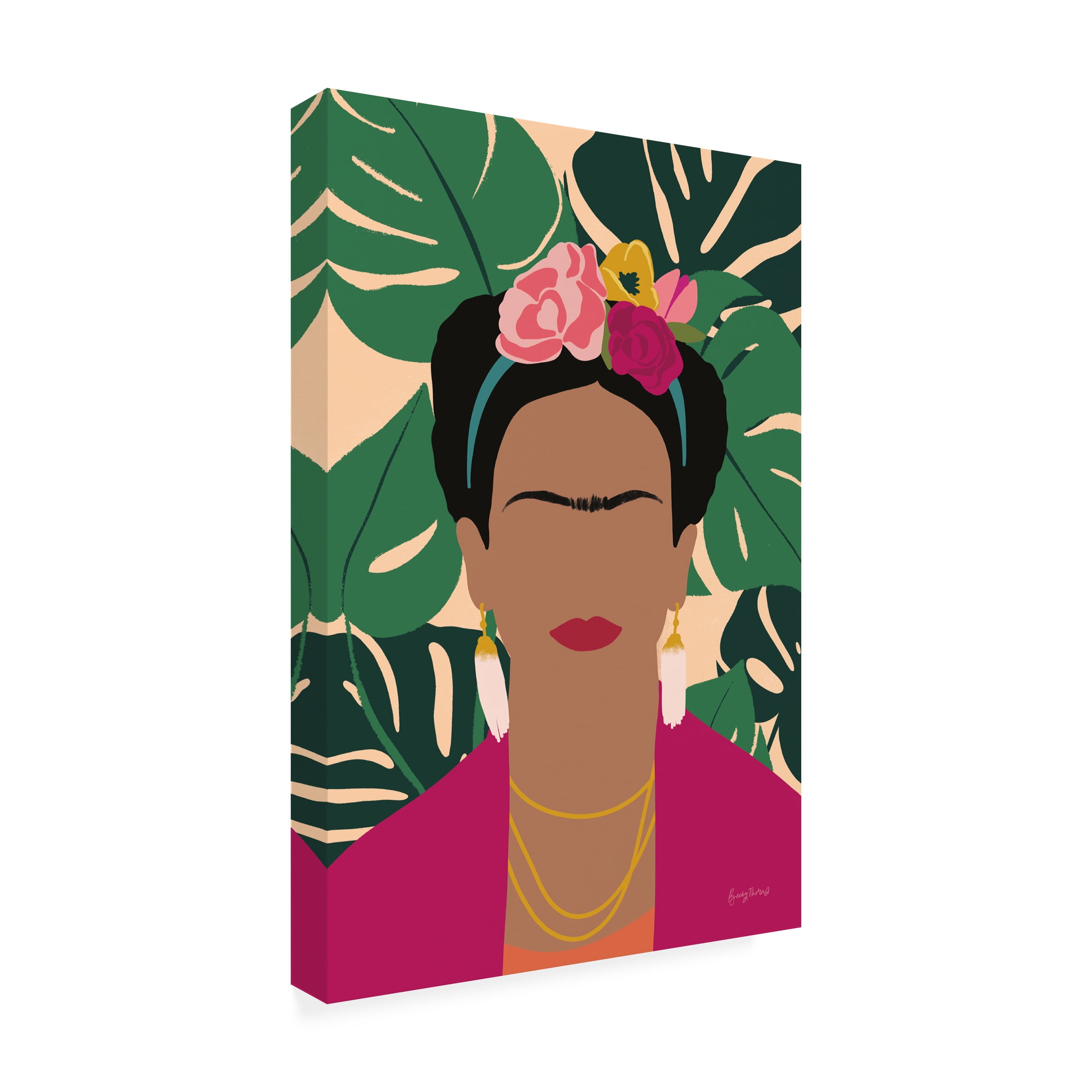Becky Thorns 'Frida Kahlo I Palms No Distress' Canvas Art