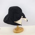 thumbnail image 3 of AirLoni Fisherman Hat Women Cotton Back Split Bow Design Adjustable Inner Band Foldable Packable Trendy Versatile Casual Outdoor Travel Bucket Hats Beach Hats Black,M, 3 of 3