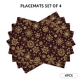 thumbnail image 3 of Placemats Set of 4 / 6, Golden Snowflakes Placemats for Dining Table Indoor/Outdoors Heat Resistant Washable Placemats 18" x 12", 3 of 8