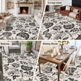 thumbnail image 5 of 5'x8' Area Rugs, Black Spring Floral Indoor Outdoor Area Rug for Living Room Bedroom, Summer Botanical Farmhouse Vintage Washable Bathroom Rugs Kitchen Floor Carpet Mats Home Decor Aesthetic, 5 of 7