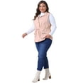 thumbnail image 3 of DARING DIVA Women's Plus Cargo Drawstring Waist Sleeveless Jacket 3X Pink, 3 of 6