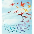 thumbnail image 3 of Birds Duvet Cover Set, Colorful Illustration of Flying Birds Against Clear Sky Sunny Day Cheerful Modern Art, Decorative 3 Piece Bedding Set with 2 Pillow Shams, Queen Size, Red Blue, by Ambesonne, 3 of 3