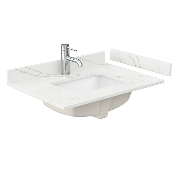 Wyndham Collection WCFQC130STOPUNSGT 30" Quartz Vanity Top - Giotto Quartz