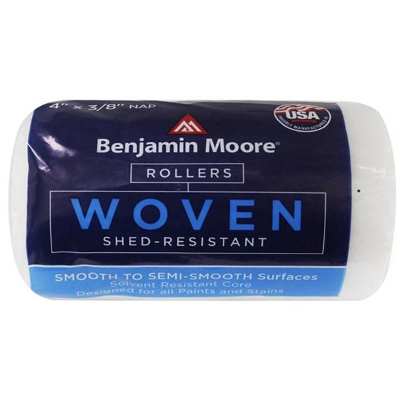 Benjamin Moore 1024962 4 x 0.37 in. Woven Paint Roller Cover, White - Pack of 12