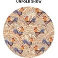 thumbnail image 5 of Beige Farmhouse Roosters Round Tablecloth Thicken Desk Cloth Washable Table Cover Table Cloth for Kitchen Daily Dinning Party Tabletop Decor 60 Inch, 5 of 6