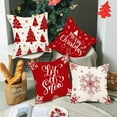 thumbnail image 4 of Christmas Pillow Covers, Tgnazet 18 x 18" Set of 4 Farmhouse Pillow Covers Holiday Rustic Linen Pillow Case for Sofa Couch Christmas Decorations Throw Pillow Covers, Red, 4 of 6