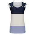 thumbnail image 4 of Patlollav Tank Top for Women Under $10.00, Womens Tank Top Sexy Fashionable Casual Three Color Block Camisole Metal Round Neck Blouse, 4 of 6