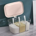 thumbnail image 4 of 3 Compartments Seasoning Box with Spoons, Multi-Compartment Spice Organizer for Kitchen Countertop, Airtight Lid for Sugars Pepper, Condiment Storage Container (6.97x5.28x3.94in), 4 of 6