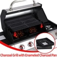 thumbnail image 4 of Griddle Grill Combo, 4 Burner Propane Gas and Charcoal Grill with Side Burner, Outdoor BBQ for Backyard, 4 of 7