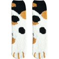 thumbnail image 3 of Calcetines de terciopelo de coral para mujer, medias de tubo de otoño e invierno, calcetines de dormir cálidos y gruesos con forma de garra de gato para dormir en el suelo, 3 of 6