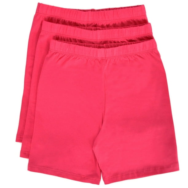 Stretch Is Comfort Girl's Cotton Biker Shorts Set Of 3 Pieces