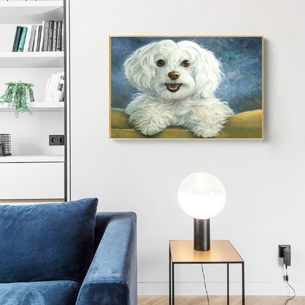 Cuadros Decorativos Taladro redondo completo Adornos de arte Diamante Pintura DIY Perro blanco 5D Punto de cruz Ndcxsfigh Nuevos Originales