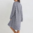 thumbnail image 5 of fheaev Flannel Robe for Women Knee Length Zipper Front Sleep Dress Winter Thick Warm Nightgown Blue,XL, 5 of 7