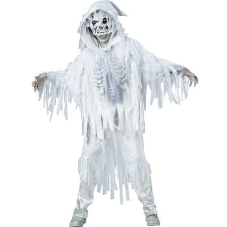 Haunting Spirit White Skeleton Ghost Ghoul Boys Child Halloween Costume