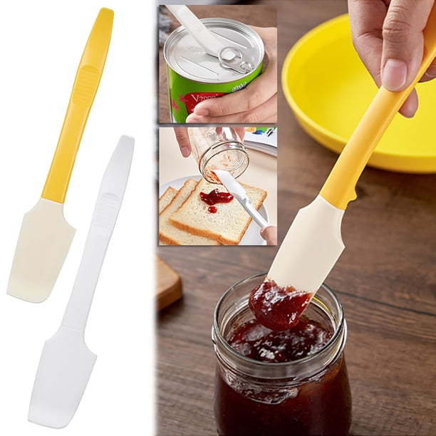 Fiudx Mini Espátula de Cocina, Antiadherente, Resistente Al Calor, Perfecta para Untar Mantequilla y Queso, Raspar Tarros y Latas, Tamaño Compacto, Fácil de Limpiar, 19 Cm de Largo, Colores Amarillo