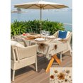 thumbnail image 5 of Outdoor Tablecloth with Umbrella Hole for Patio/Picnic/Party/Camping, Brown Rustic Flower Waterproof Table Cloth Rectangle Table Cover Washable, Watercolor Floral Leaves Retro Botanical (52"x 70"), 5 of 9