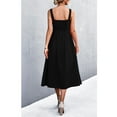 thumbnail image 4 of Vestido Informal Con Tirantes, Lavable, Suave, Elegante, Regalo De Cumpleaños, Cuello Cuadrado, Vestido Suelto Para La Vida Diaria Para Fiesta En La Playa Cergrey Negro M, 4 of 5