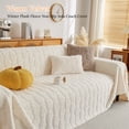 thumbnail image 5 of Eurhowing Velvet Couch Cover, Non-Slip Sofa Slipcover Blanket, Soft Cozy Washable Furniture Protector for Pets & Family, 71"×134" Off-White, 5 of 10