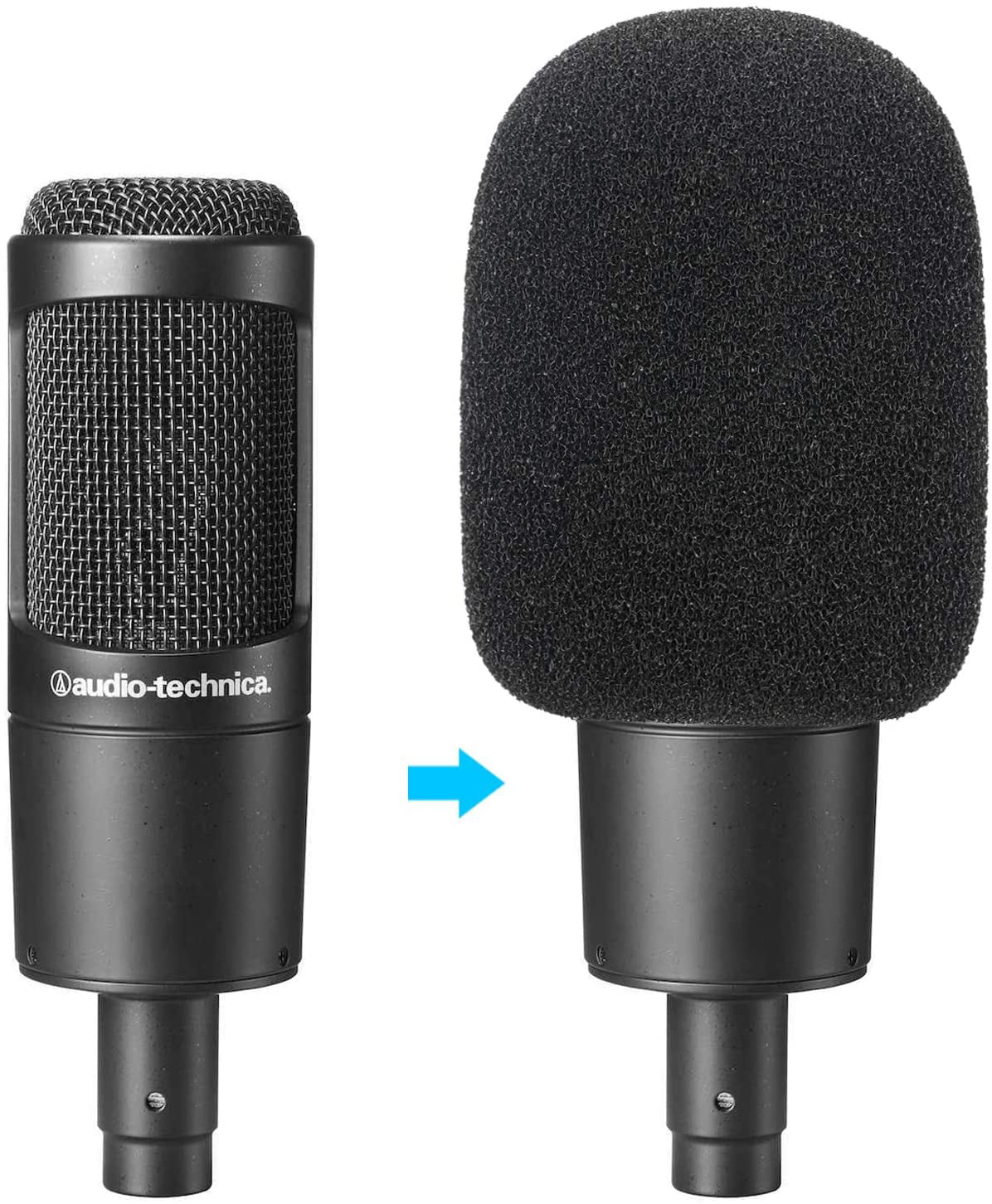 Mic Wind Cover Customized for Audio Technica AT2035 Condenser Microphone to Blocks Out Plosives AT2035 Pop Filter Foam Cover Windscreen