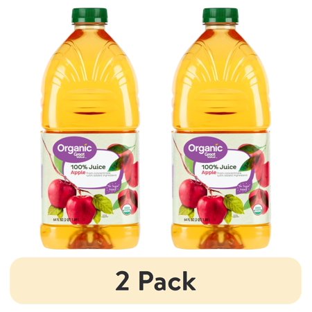 (2 pack) Great Value Organic Apple 100% Juice, 64 fl oz