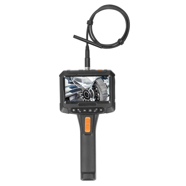 Articulating Borescope with 5in IPS Screen, Dual Lens Camera, 1920x1080P HD Endoscope, 2000mAh Battery, 360 Rotation, 32GB Card with Industrial Use