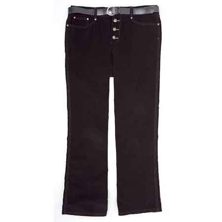 No Boundaries - Juniors' Plus Button-Fly Belted Cords